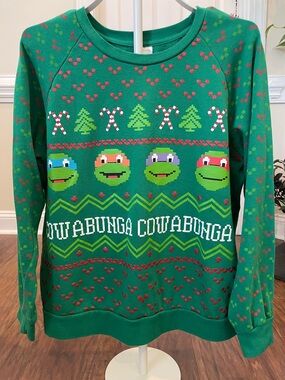 Teenage Mutant Ninja Turtles TMNT Ugly Christmas Crewneck Sweatshirt Size XL